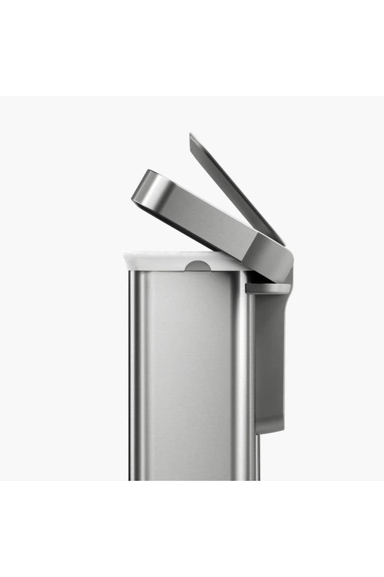 90L Step Recycler Brushed Stainless Steel With Grey Plastic Lid, Alternate, color, Brushed