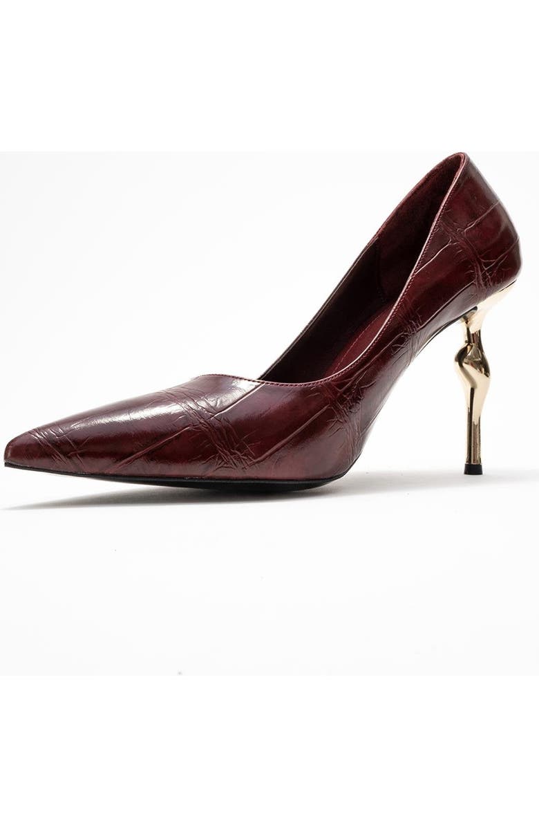 Prologue Shoes Hudson Pointed Toe Pump, Alternate, color, Burgundy Printed