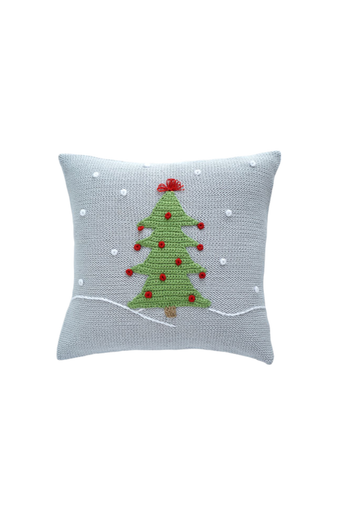 10" Snowy Christmas Tree Pillow