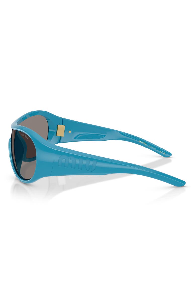Miu Miu Runway Irregular Sunglasses, Alternate, color, Blue / Dark Grey