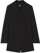 BOSS Jegania Concealed Closure Longline Slim Fit Crepe Blazer