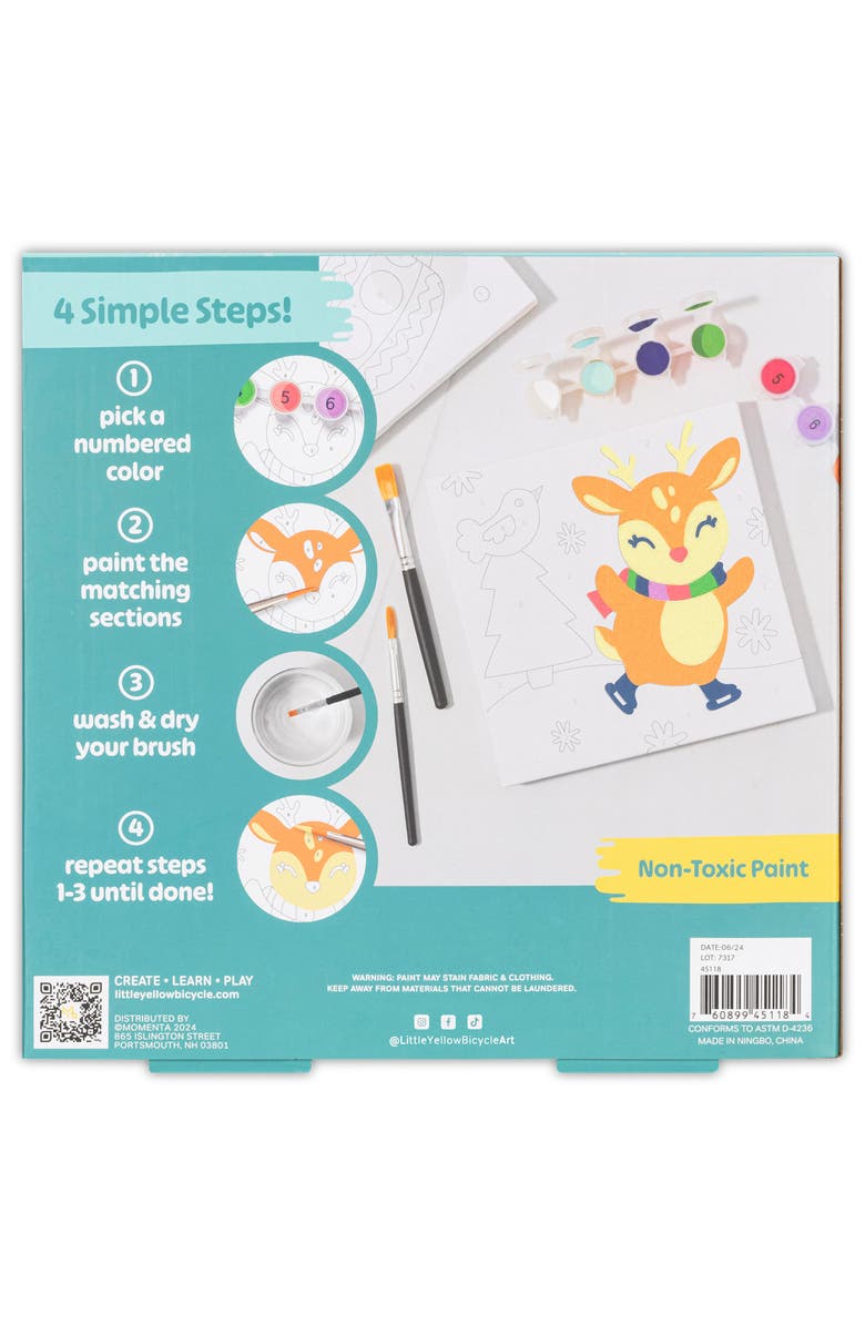 Little Yellow Bicycle Reindeer Paintbynumber Kit Complete Art Set, Alternate, color, Multicolored