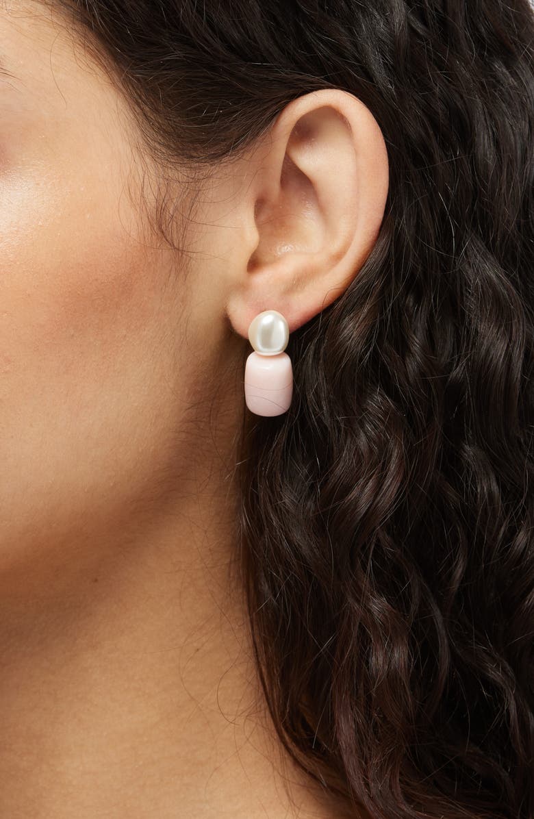 Lele Sadoughi Pebble Stud Earrings, Alternate, color, Rose