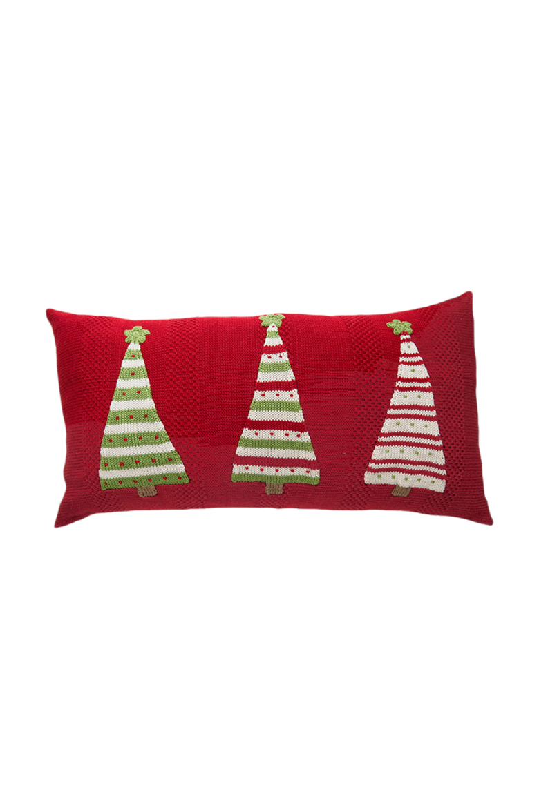 Three Striped Tree Lumbar Pillow, Main, color, Red
