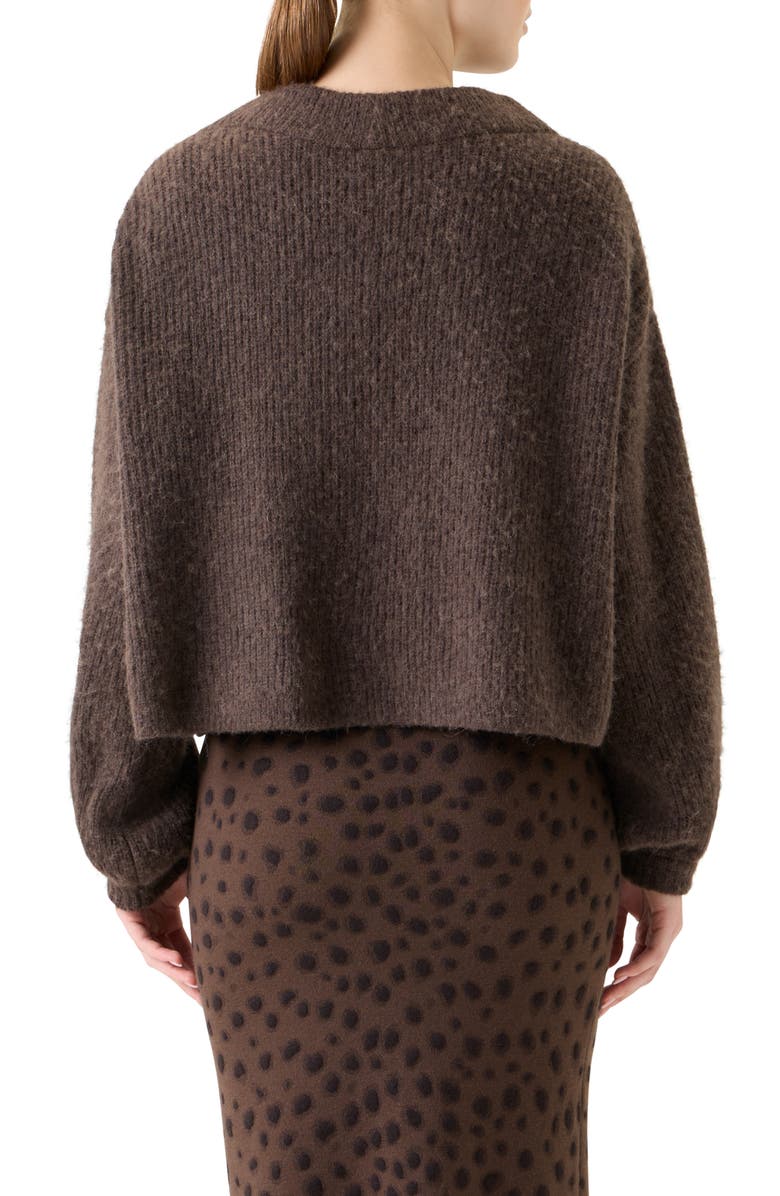 Akris punto Oversize Alpaca Blend Cardigan, Alternate, color, Bark