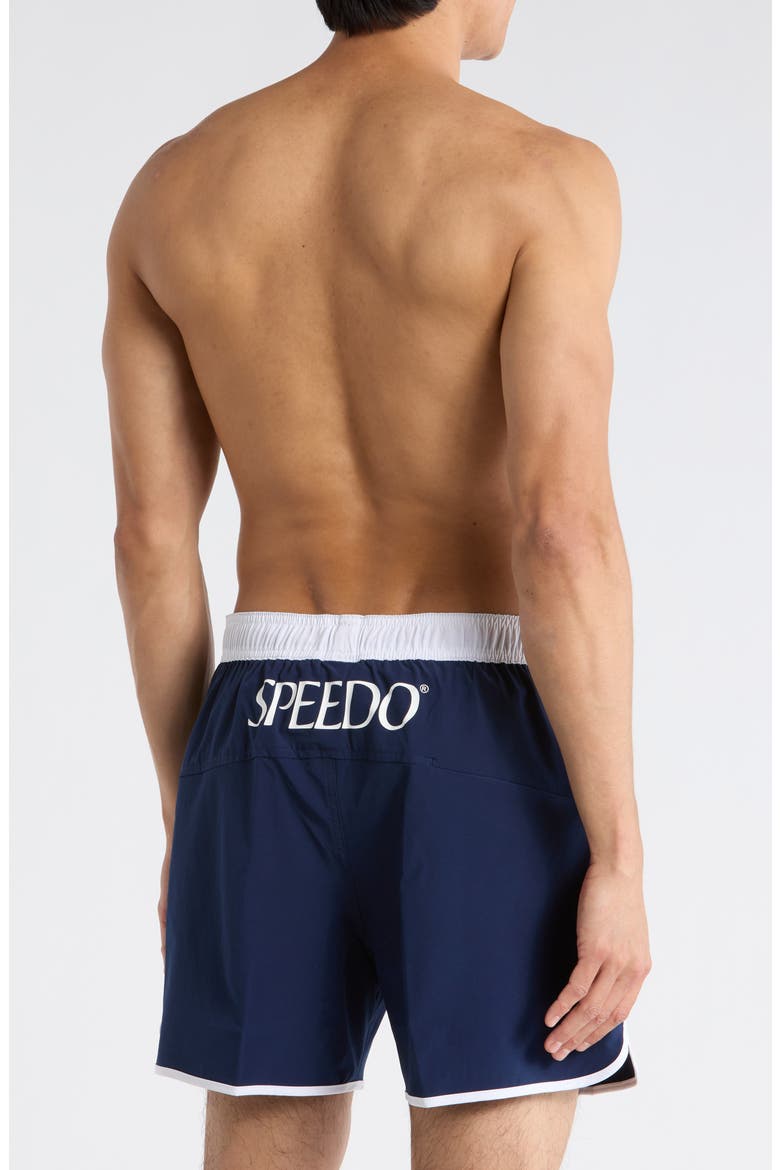 Logo Volley Swim Trunks, Alternate, color, NAVY