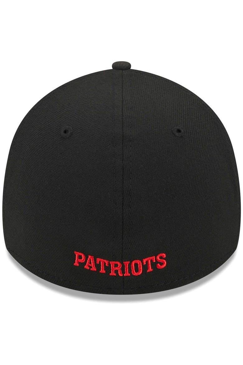 Men's New Era Black New England Patriots Throwback Main 39THIRTY Flex Hat, Alternate, color, Black