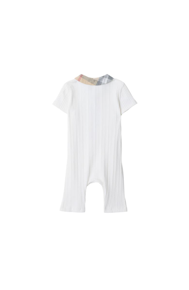 Burberry Stretch Cotton Playsuit, Alternate, color, White