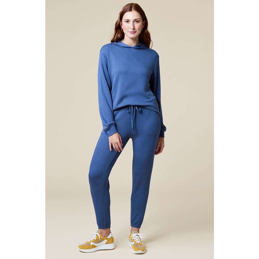 Softies Athleisure Puredream Long Sleeve Hoodie Jogger Set In Indigo