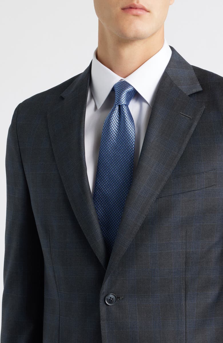 Peter Millar Hartford Classic Fit Charcoal Plaid Wool Suit, Alternate, color, Charcoal