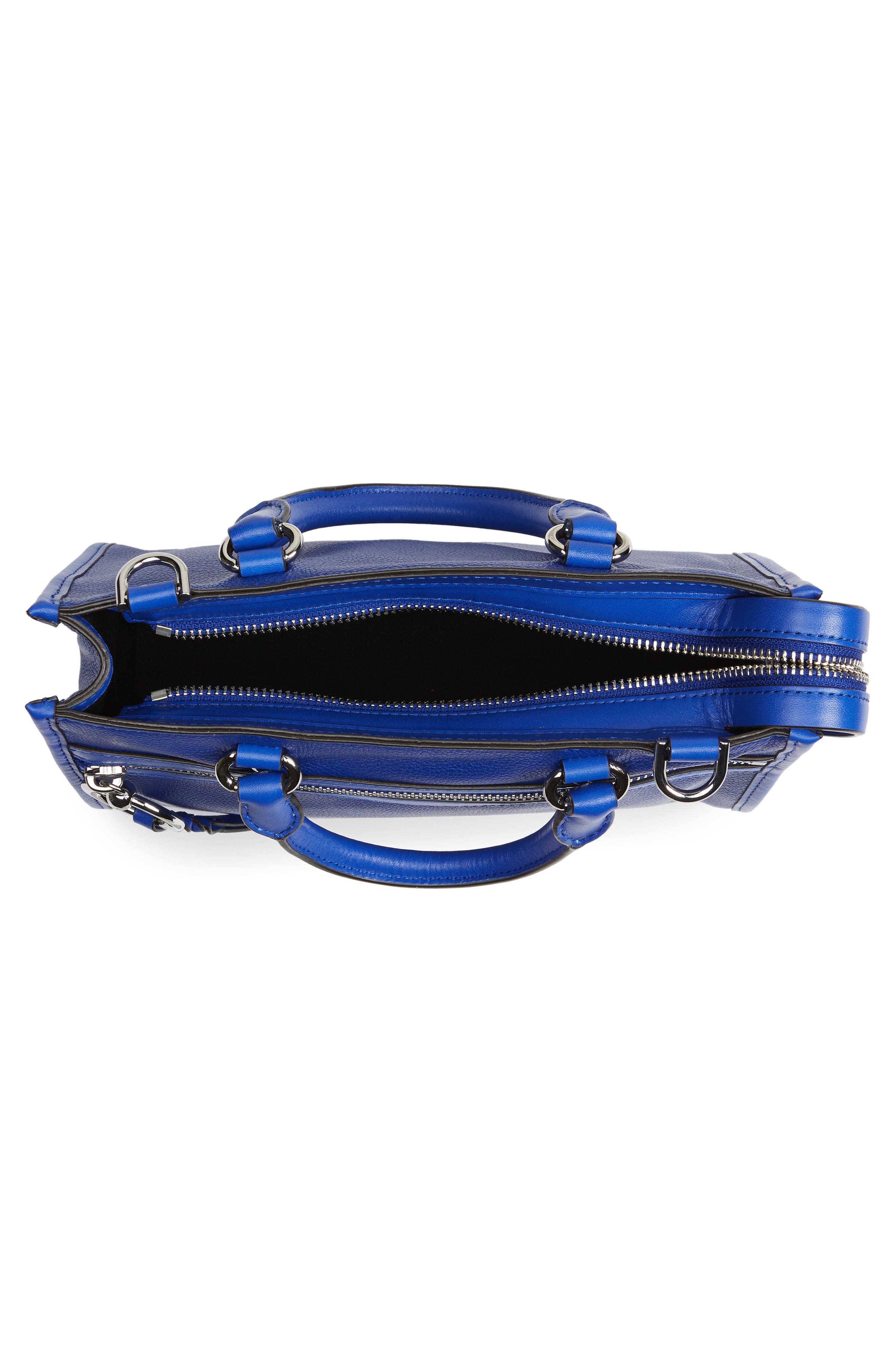 Micro Bedford Leather Satchel, Alternate, color, BRIGHT BLUE
