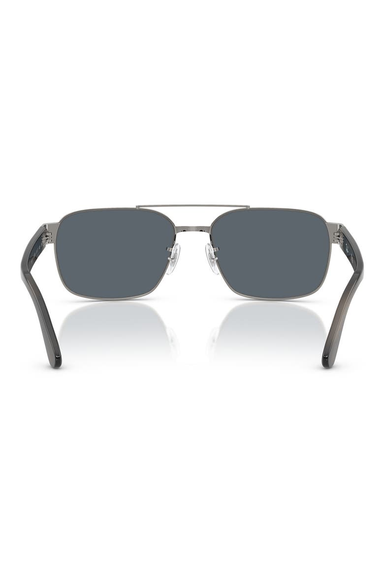 61mm Square Sunglasses, Alternate, color, GUNMETAL / BLUE