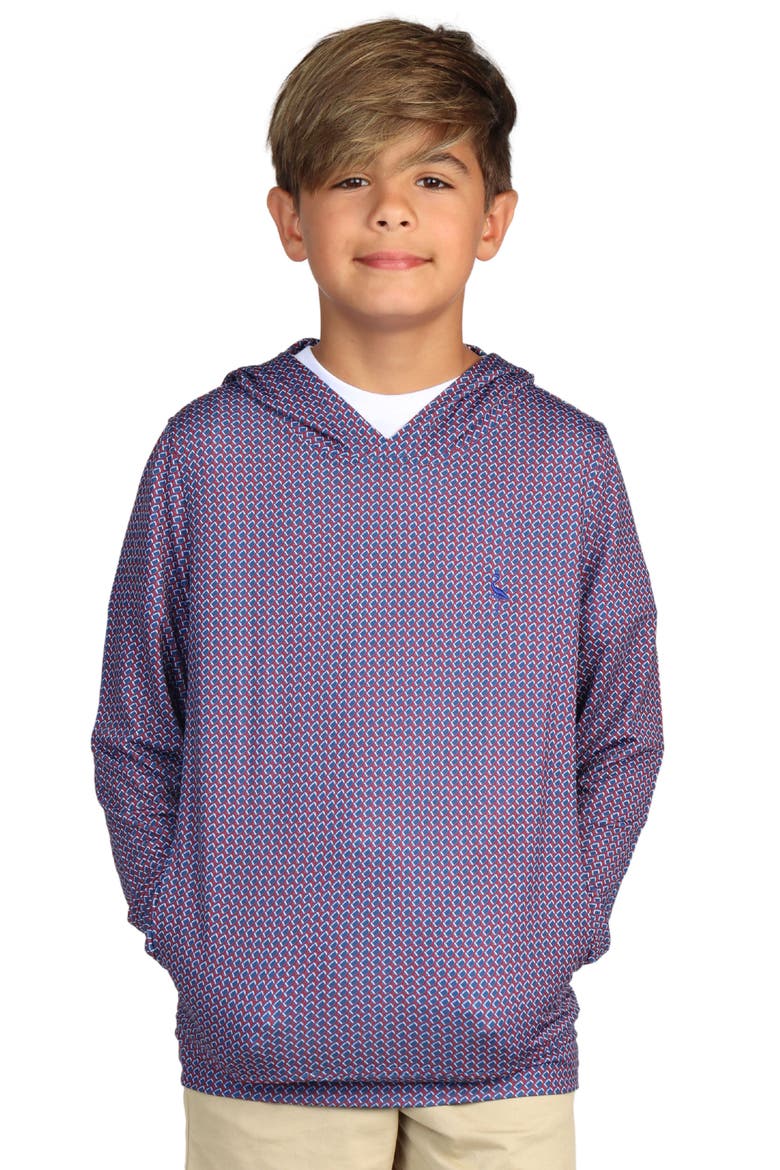 Kids' Football Performance Hoodie, Main, color, BURGUNDY