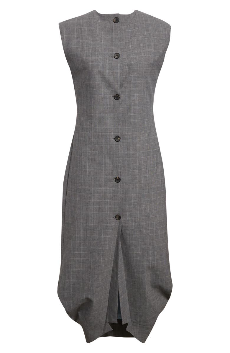 JULIE KEGELS Duany Plaid Wool Gabardine Dress, Alternate, color, Grey