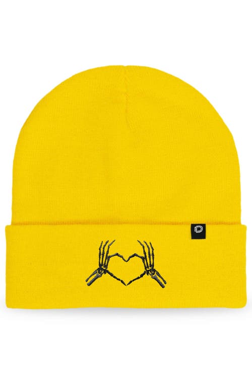Dalix Heart Of Bones Beanie In Yellow