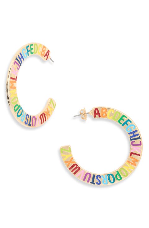 Alphabet Hoop Earrings