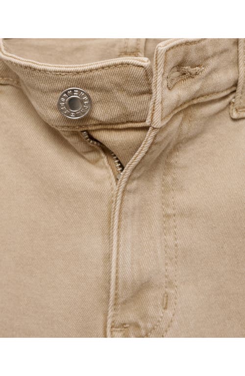 Shop Mango Crop Flare Jeans In Sand