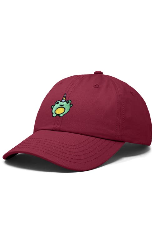 Dalix Froggy Unicorn Embroidered Cap In Maroon