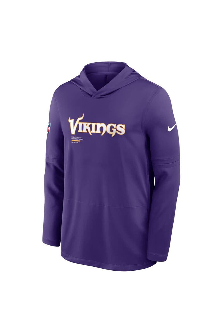Men's Nike Purple Minnesota Vikings Sideline Pure Fury Performance Long Sleeve Hoodie T-Shirt, Alternate, color, Purple