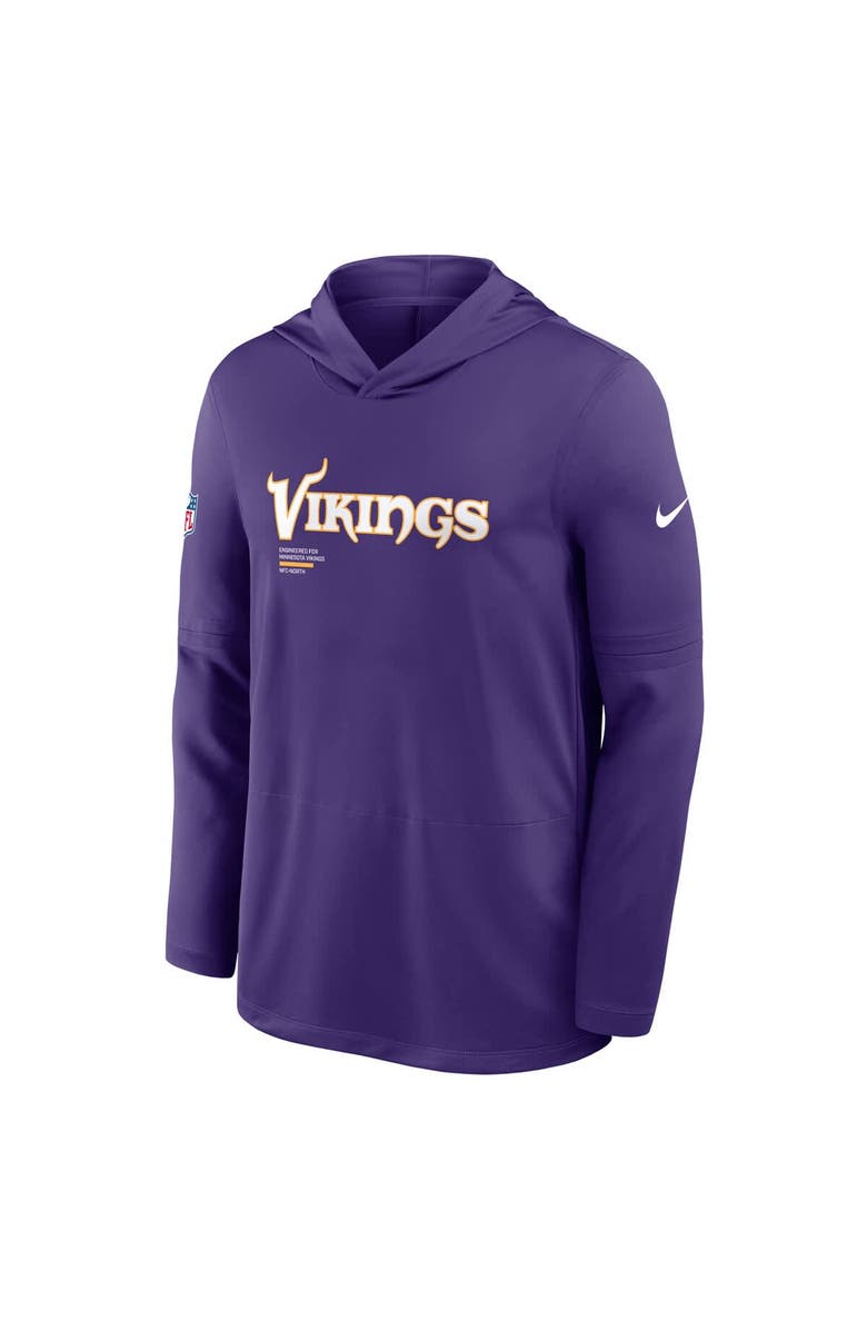 Nike Men's Nike Purple Minnesota Vikings Sideline Pure Fury Performance Long Sleeve Hoodie T-Shirt, Alternate, color, Purple
