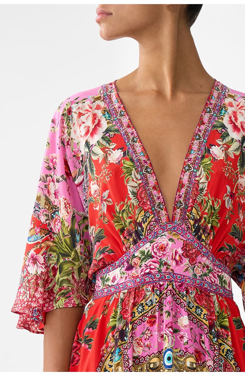 Camilla Waisted Dress With Hem Ruffle, Alternate, color, Heirloom Empire