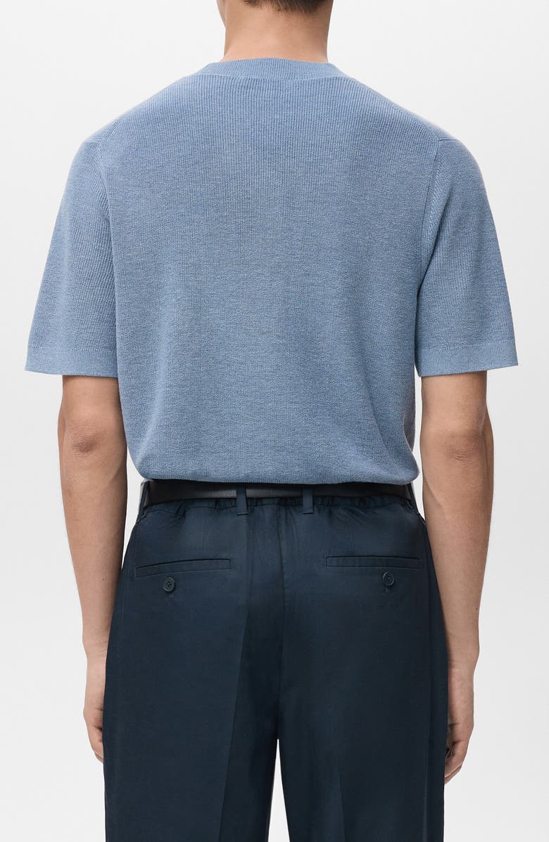 MANGO Knit T-Shirt, Alternate, color, China Blue