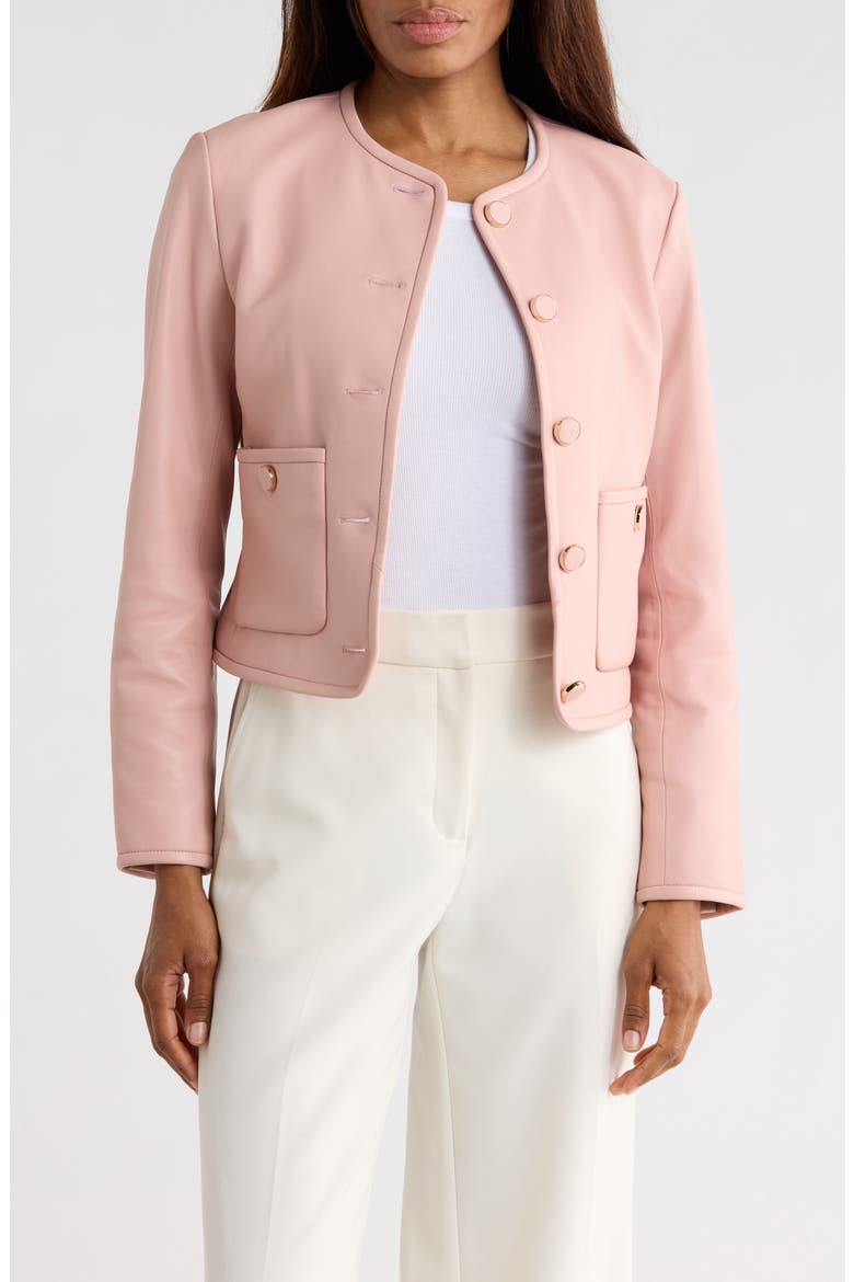 Andrea Leather Jacket, Main, color, PINK CLAY
