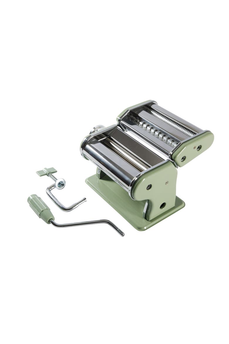 Pasta La Vista Manual Pasta Maker Machine with Rollers & Cutters, Alternate, color, Green