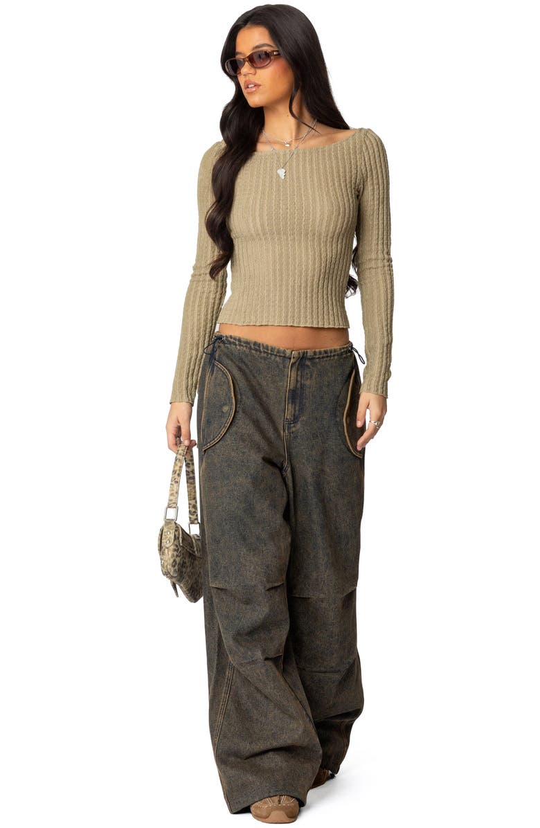 EDIKTED Regine Low Rise Oversize Parachute Jeans, Alternate, color, 