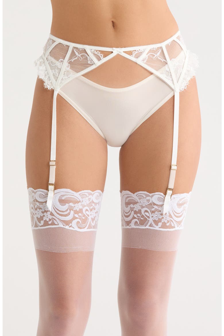 Beloved Lace Garter Belt, Main, color, WHITE