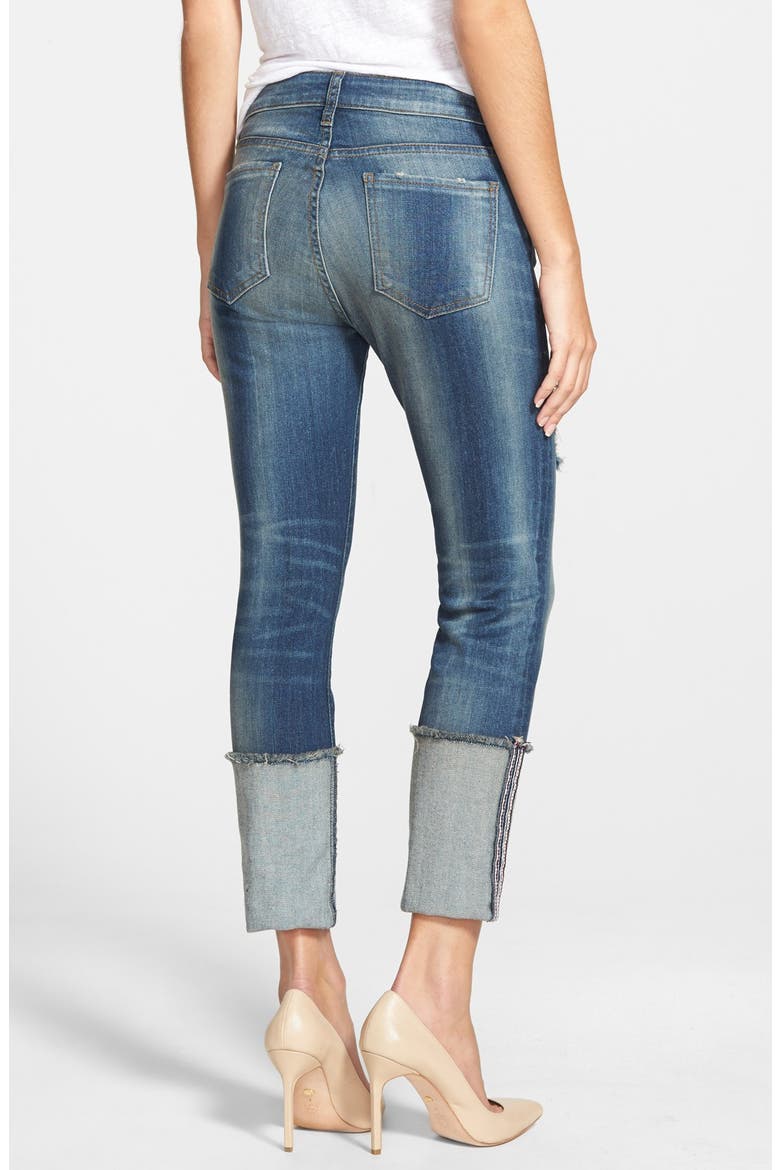 'Cameron' Distressed Rolled Straight Leg Jeans, Alternate, color, AUDACITY