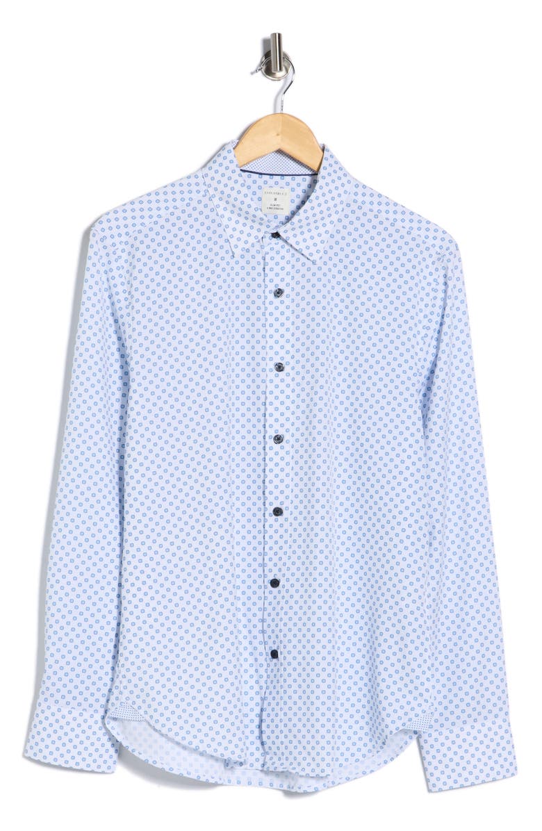 CONSTRUCT Abstract Dot Print Slim Fit 4-Way Stretch Button-Up Shirt, Alternate, color,