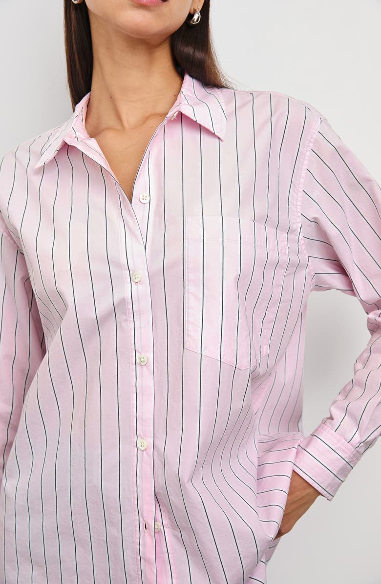 Rails Elsa Stripe Cotton Button-Up Shirt, Alternate, color, Cherry Blossom Stripe