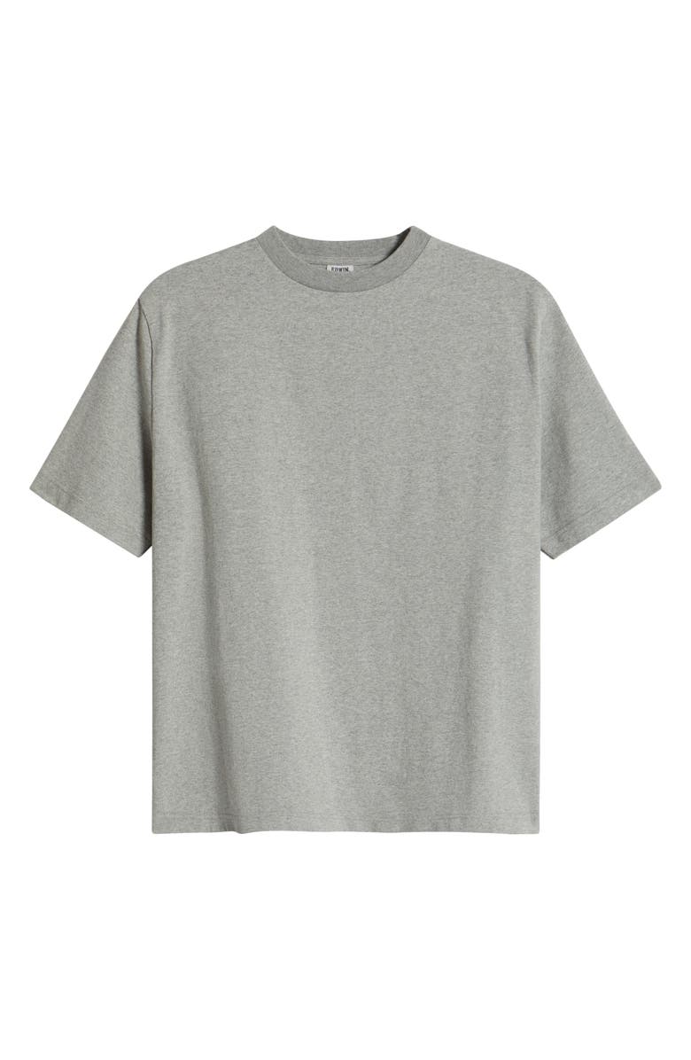 EDWIN Heathered Grey Cotton T-Shirt, Alternate, color, Grey