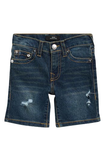 True Religion Kids' Distressed Denim Shorts In Blue