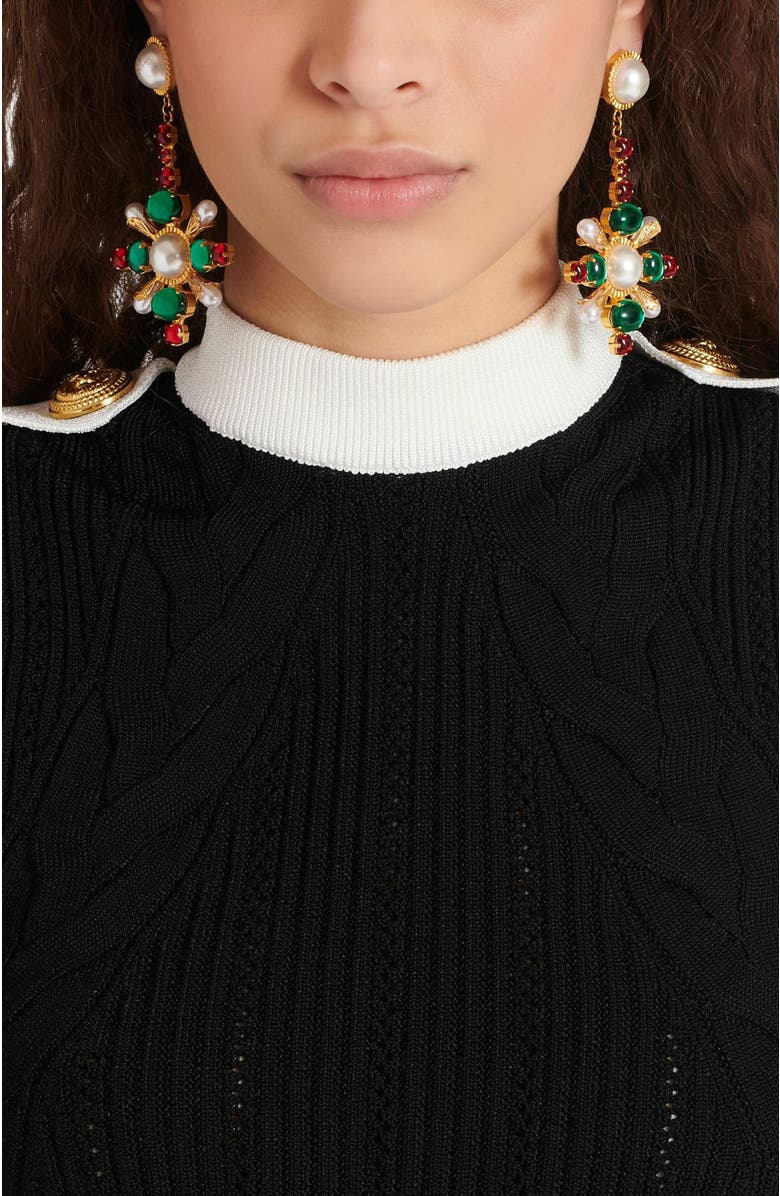 Balmain Baroque Pendant Earrings, Alternate, color, 