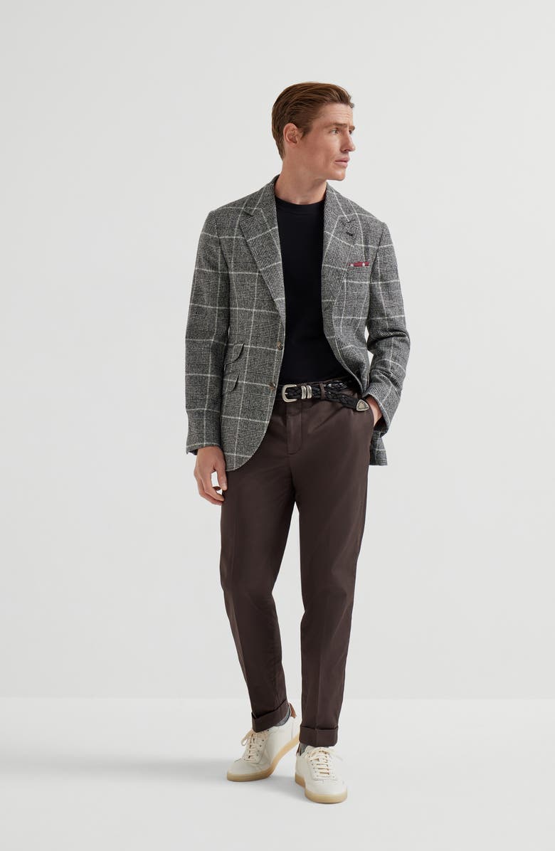 Brunello Cucinelli Gabardine garment dyed trousers, Alternate, color, Brown