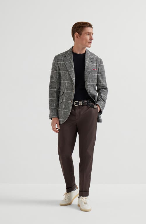 Brunello Cucinelli Gabardine Garment Dyed Trousers In Brown