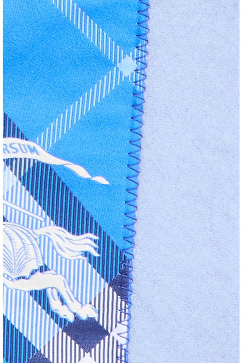 Label Appliqué Cashmere Scarf, Alternate, color, DIVE BLUE