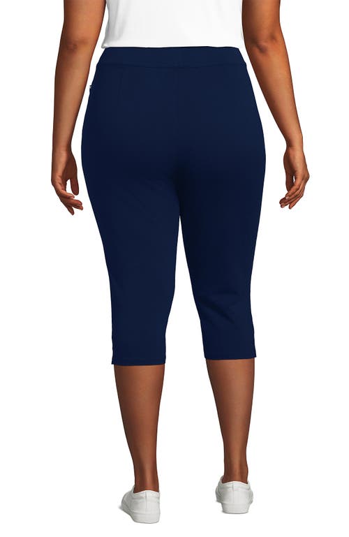 Lands' End Starfish High Rise Pintuck Capri Pants In Blue