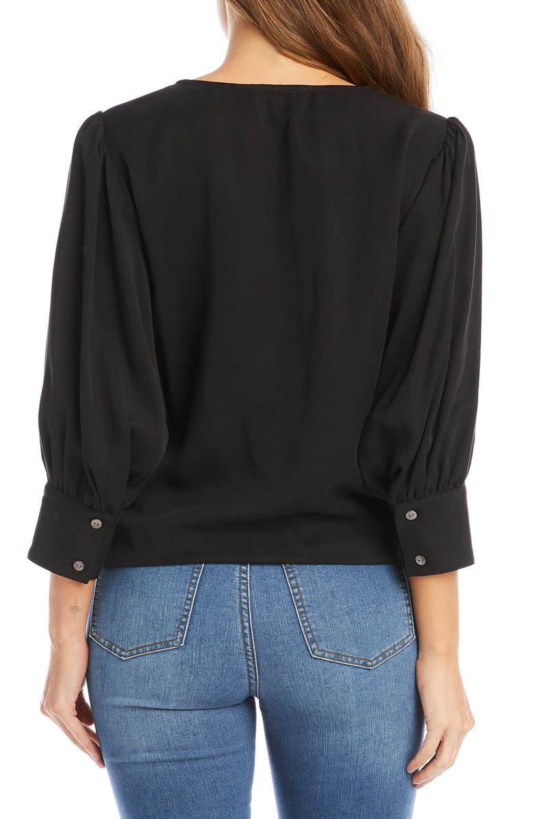 Karen Kane V-Neck Tie Front Top, Alternate, color, 