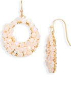 Cara Beaded Frontal Hoop Earrings