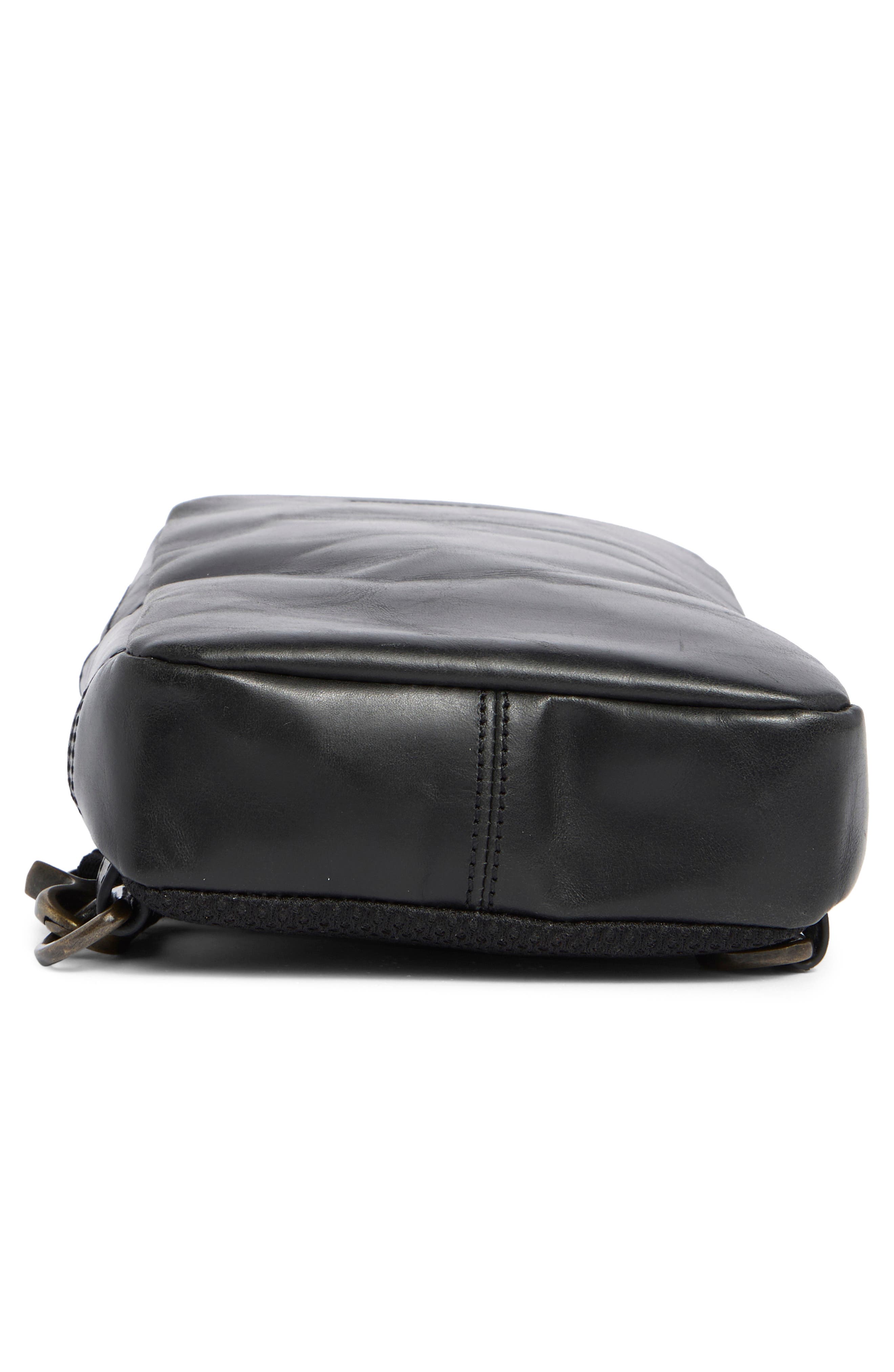 Johnston & Murphy Hunter Glazed Sling Bag, Alternate, color, Black