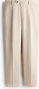 H&M Regular Fit Tailored Linen-blend Trousers