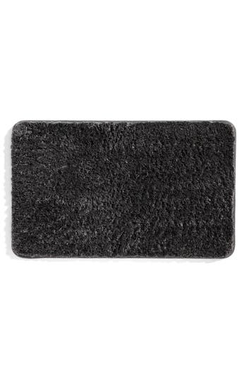 Homespun Plush Shaggy Bath Mat In Black