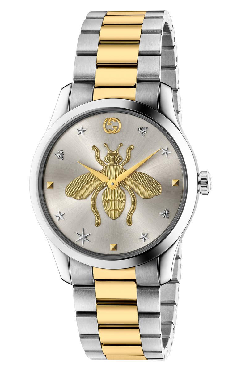 Gucci G-Timeless Bee Bracelet Watch, 38mm, Main, color, 