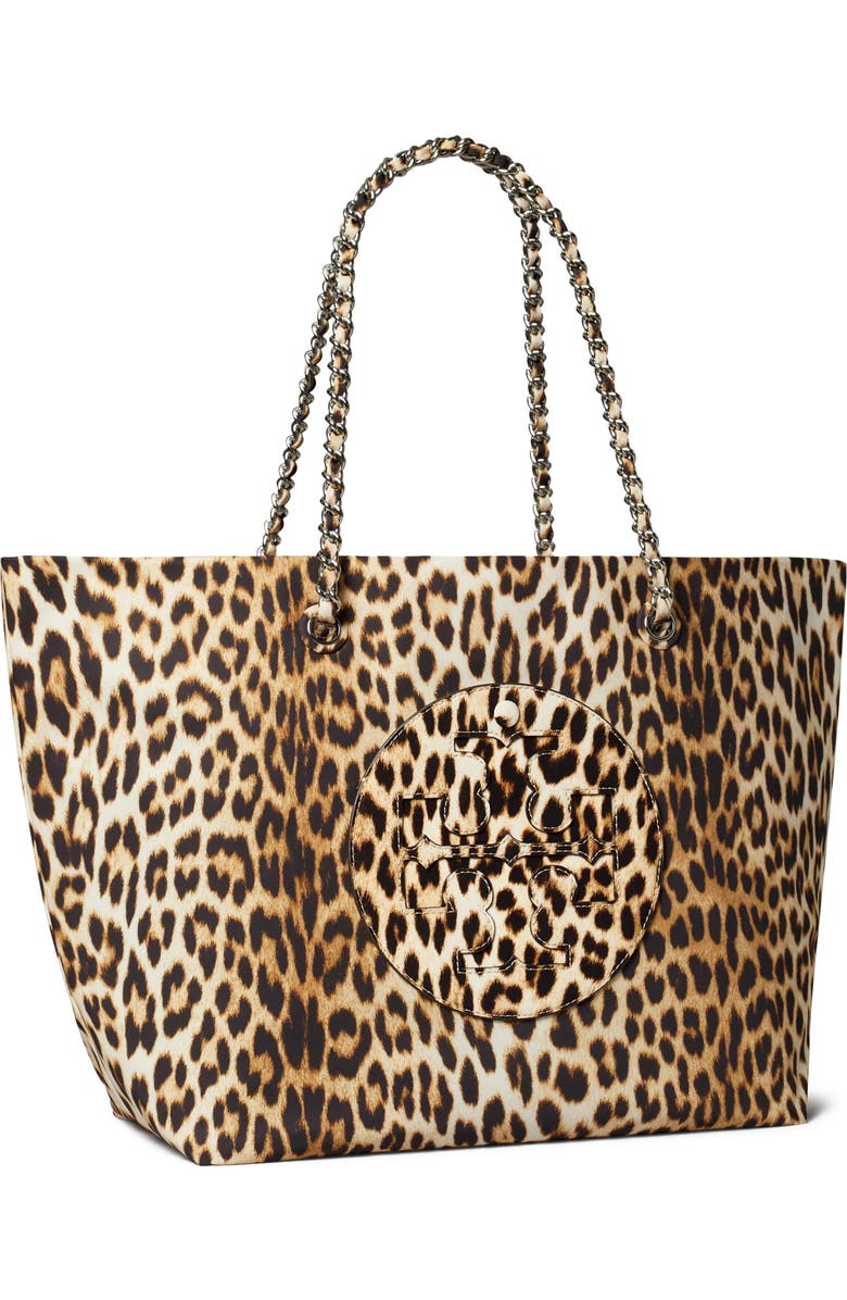 Tory Burch Ella Leopard Print Tote, Alternate, color,