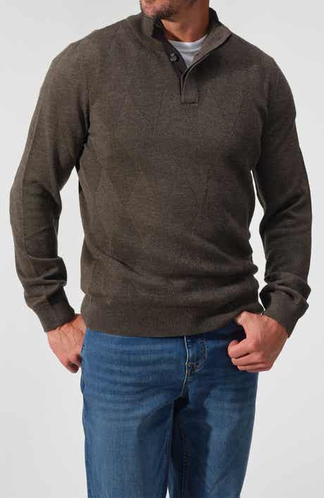 Merino Wool Button Pullover Sweater