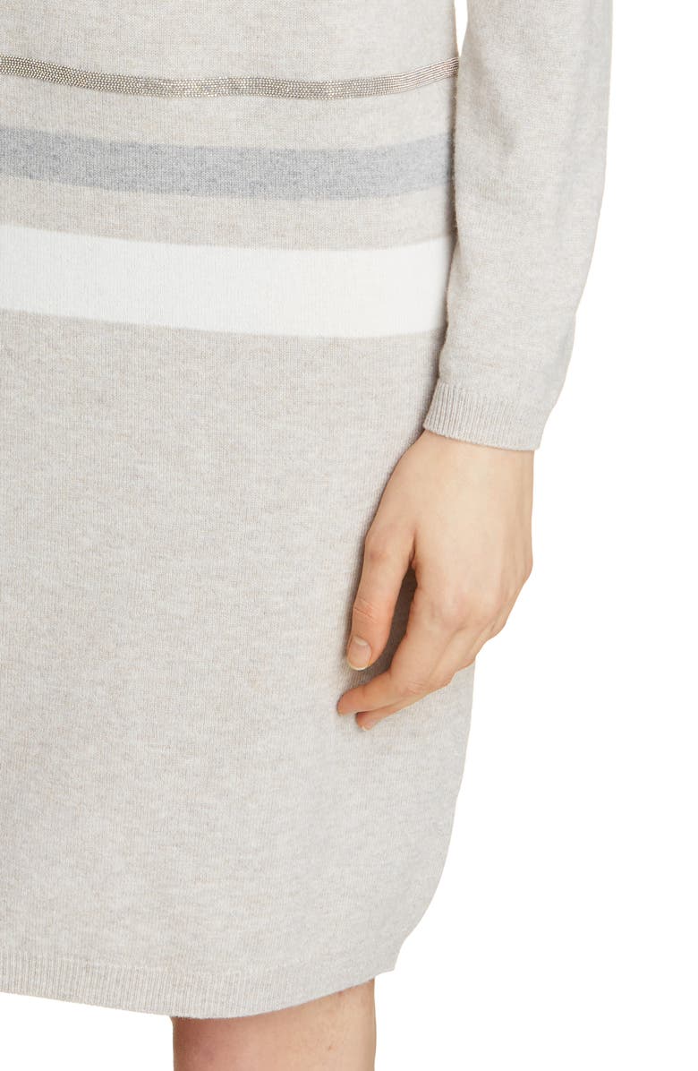Fabiana Filippi Stripe Long Sleeve Wool Blend Sweater Dress, Alternate, color, 
