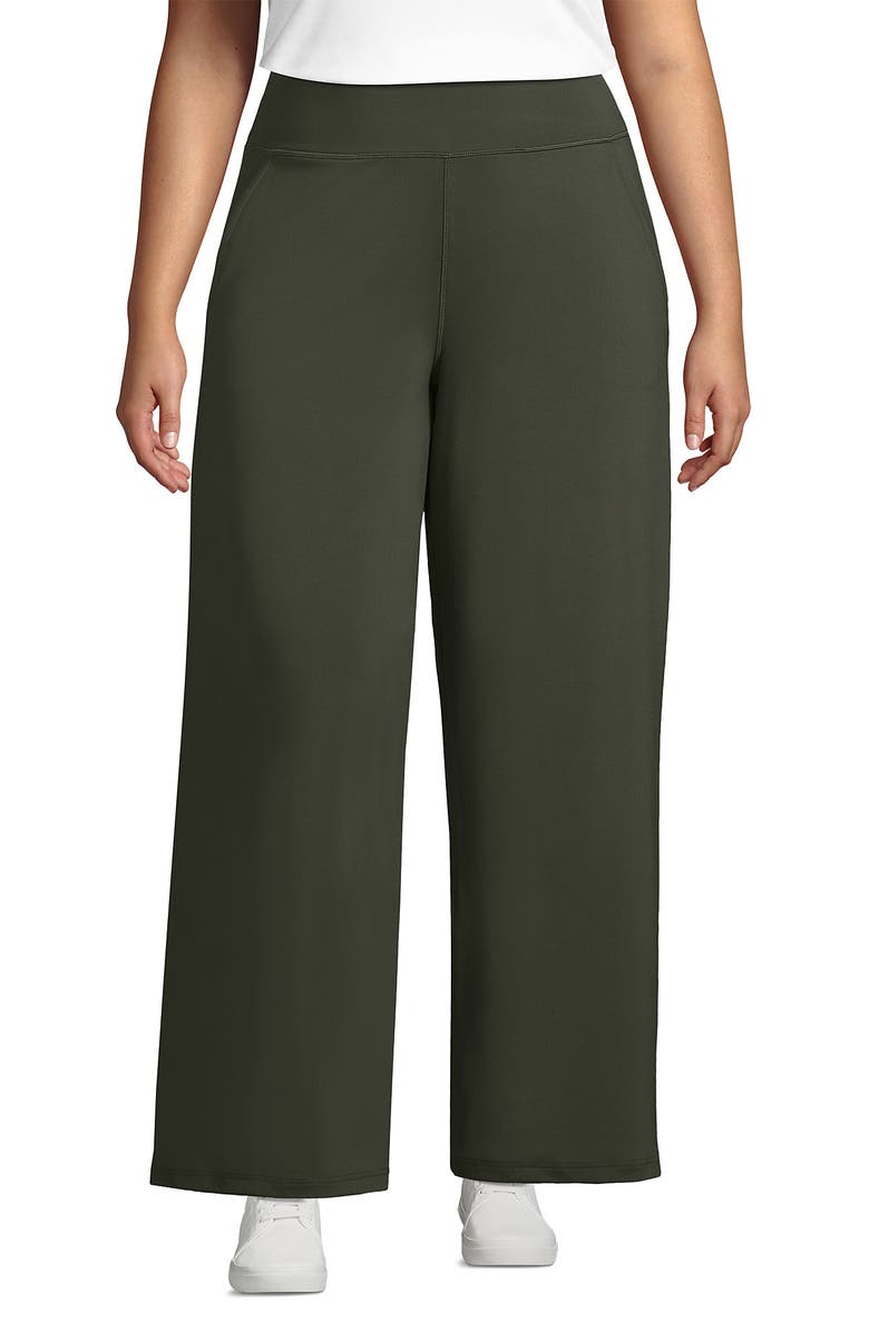 Lands' End Active Hi Impact High Rise Wide Leg Pants, Main, color, 